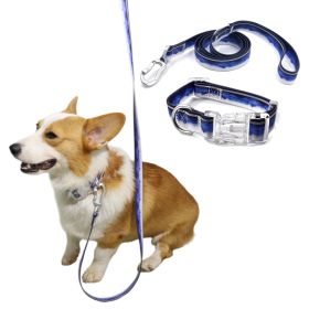 ( M )Reflective Patterned Leash Set White Clouds