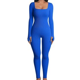 Sleeveless Yoga Suit, Blue, L (Option: Default)