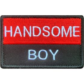 (4PCS)Tactical Handsome Boy Patch, Funny Handsome Boy Patches With Hook And Loop For Attach To Boys Mens Clothes Clothing Caps Jeans (Option: Default)
