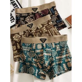 ( 3pcs - X L ) Men's Trendy Seamless Modal Boxer Briefs (Option: Default)