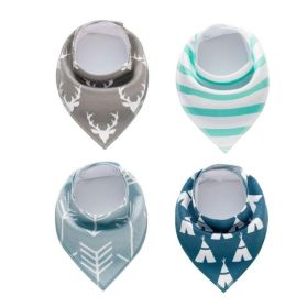 4pcs Lot Bibs Burp Cloth Print Arrow Wave Triangle Baby Bibs Cotton Bandana Accessories (Option: 20)
