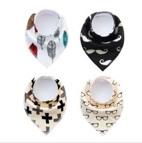 4pcs Lot Bibs Burp Cloth Print Arrow Wave Triangle Baby Bibs Cotton Bandana Accessories (Option: 23)