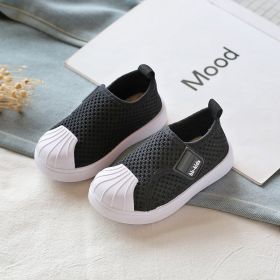 Girls Boys Casual Shoes Spring Infant Toddler Shoes Comfortable Non-slip Soft Bottom Children Sneakers Baby Kids Shoes (Option: Black-28)