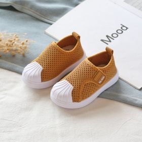 Girls Boys Casual Shoes Spring Infant Toddler Shoes Comfortable Non-slip Soft Bottom Children Sneakers Baby Kids Shoes (Option: Yellow-30)