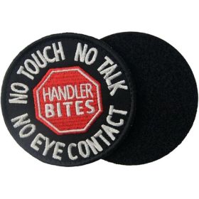 (4PCS)Service Dog No Touch No Talk No Eye Contact Vests/Harnesses Emblem Embroidered Fastener Hook & Loop Patch (Option: Default)