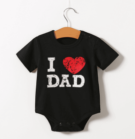 Short sleeve triangle romper (Option: Love Daddy-59cm)