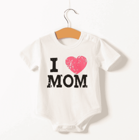 Short sleeve triangle romper (Option: Love Mom-73CM)