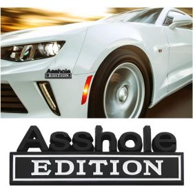 (2pcs)Car Decal, 3D Metal Letter Badge For Auto Front Hood, Trunk, Fender, Strong Adhesive Car Logo Replacement Sticker, Universal Vehicle (Option: Default)