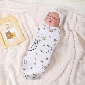 Mommbaby Newborn Baby Thin Swaddle And Hat, Integrated Straight Cute Cartoon Design (Option: Default)