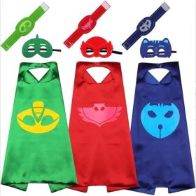 3-piece Set Bulk Superhero Capes For Kids - Satin Capes And Felt Masks With Embodied Three Bracelets For Boys And Girls Superhero Toys Costu (Option: Default)