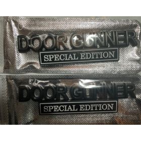 2PCS DOOR GUNNER SPECTAL EDITION 3D Metal Emblem Badge Waterproof & Rustproof Nameplate Sticker (Black White) (Option: Default)