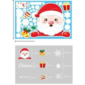 Christmas Glass Stickers Home Decor Ornaments Xmas Snowflake Santa Claus Door Shop Window Sticker New Year Christmas Decoration (Option: Default)