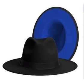 Fedora-black_blue-60-budai-black-fangkuai (Option: Default)