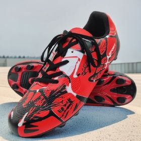 ( Red-43 Size) New Anti Slip Breathable Men's And Women's Football Shoes Rugby Shoes (Option: Default)