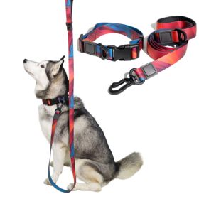 ( S ) Black Abstract Gradient Sublimation Dog Leash Set (Option: Default)