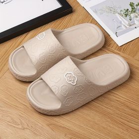 44-45Home Indoor Summer Fashion Men's And Women's Slippers Comfortable Anti Slip Eva Ripple Couple's Shoe Upper Bathing Slide (Option: Default)