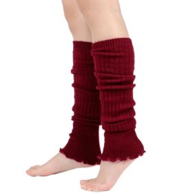 (1 Pair) Pure Red 15 * 5 Inches Leg Warmers, Fashion Knit Neon Leg Warmers For Women 80s Sports Party Yoga Accessories (Option: Default)