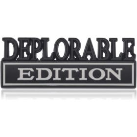 (2PCS)Deplorable Edition Car Truck 3D Letter Emblems Badge Sticker (black And White) (Option: Default)
