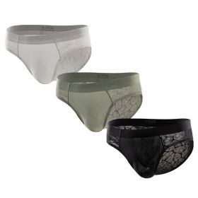 3pcs( XL ) Men's Ultra-Thin Lace Briefs With Camellia Fragrance (Option: Default)