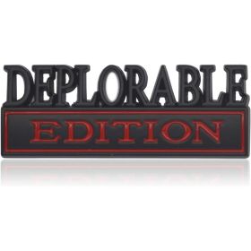 (2PCS)Deplorable Edition Car Truck 3D Letter Emblems Badge Sticker (Balck+Red) (Option: Default)
