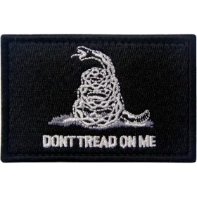 Don't Tread On Me Tactical Embroidered Morale Applique Fastener Hook&Loop Patch - White & Black (Option: Default)