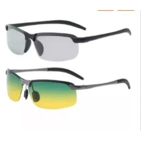 (2 Styles )Men Polarized Sunglasses Outdoor Sports Driving Cycling Goggles Women Anti Glare UV400 Day And Night Driving Glasses (Option: Default)