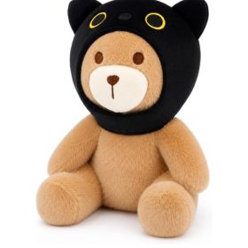 Cute Teddy Bear Stuffed Animal With Black Cat Hood,9 Black Cat Plush Toy (Option: Black)