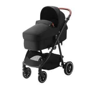 Standard Baby Stroller, Infant Toddler Stroller With Bassinet, 3rd-Gear Adjustable Backrest & Foldable & Reversible Seat, Carbon Steel Newborn St (Option: Default)