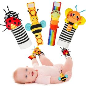 Baby Wrist Rattle Socks And Foot Finder Set Perfect Baby Toys For 0-12 Months Newborn Boys And Girls As Shower Gifts Garden Bug Series (Option: MULTICOLOR)