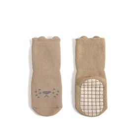 Combed Cotton Socks For Boys And Girls (Option: Coffee lion-S)