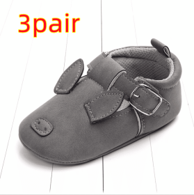 Spring and autumn cartoon animal baby shoes matte leather non-slip soft bottom baby shoes wholesale 0884 (Option: Pig B 3pair-12CM)