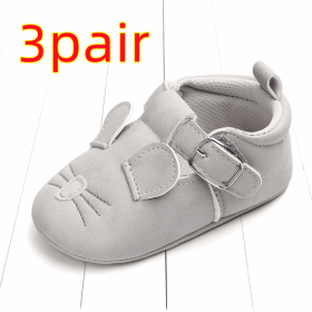 Spring and autumn cartoon animal baby shoes matte leather non-slip soft bottom baby shoes wholesale 0884 (Option: Mouse A 3pair-12CM)